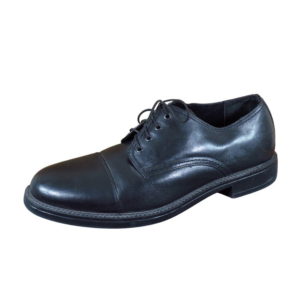 Thom McAn 6507/1000 Mens Cap Toe Oxford Size 10.5 Formal Black Leather Shoes